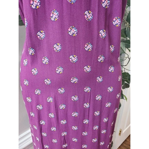 Old Navy Womens Purple Floral Rayon Scoop Neck Sleeveless Long Maxi Dress Size M - Picture 5 of 16